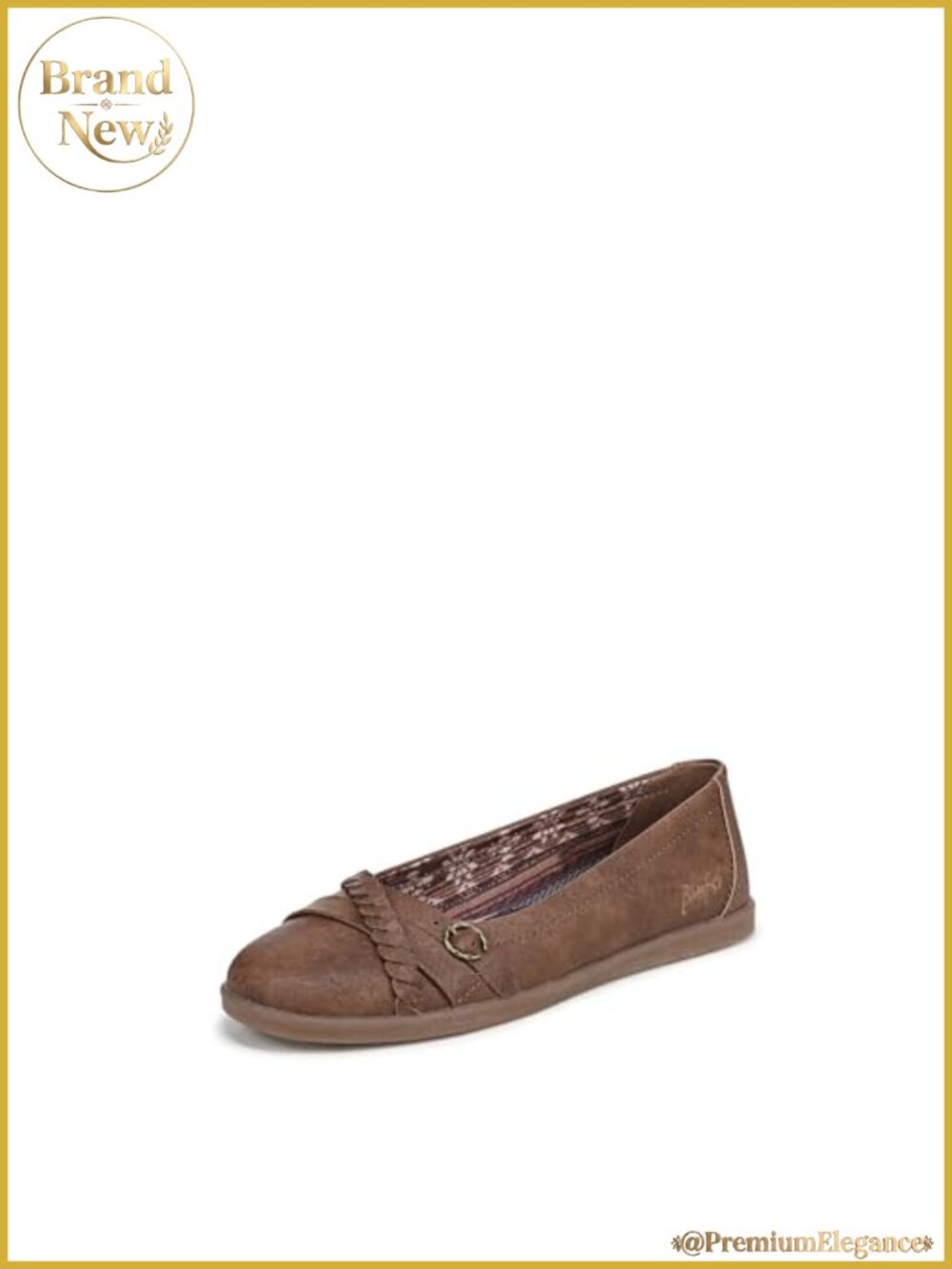 Women's Ballet Flats with Braided Strap & Buckle Faux Leather Comfort Shoes